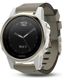 Garmin fenix 5S Sapphire - Champagne золотисті із замшевим ремінцем