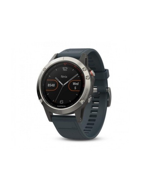 Garmin fenix 5 - Silver with granite blue band,