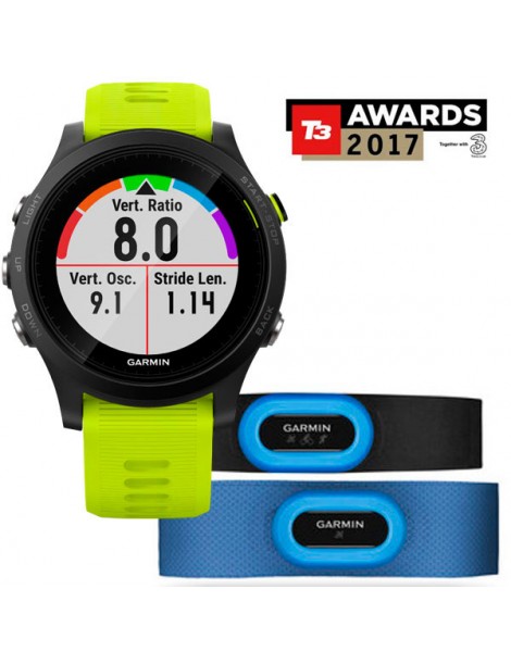 Garmin Forerunner 935 HRM Tri Bundle, черные с желтым ремешком