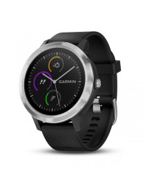 Garmin vivoactive 3 срібний, із чорним силіконовим ремінцем