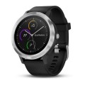 Garmin vivoactive 3 срібний, із чорним силіконовим ремінцем