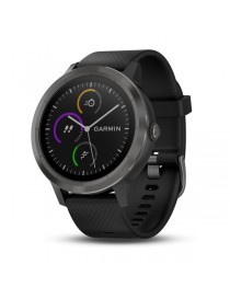 Garmin vivoactive 3 чорні, із чорним силіконовим ремінцем