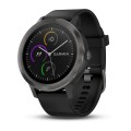 Garmin vivoactive 3 чорні, із чорним силіконовим ремінцем