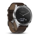 Garmin VIVOMOVE HR Premium срібний з темно-коричневим шкіряним ремінцем