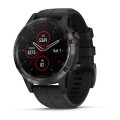 Garmin FENIX 5 PLUS Сапфірове скло, Чорні з чорним браслетом