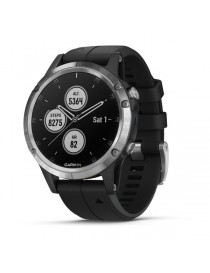 Garmin FENIX 5 PLUS Мінеральне скло сріблясте з чорним ремінцем