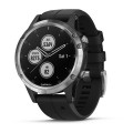 Garmin FENIX 5 PLUS Мінеральне скло сріблясте з чорним ремінцем