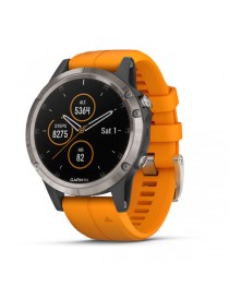 Garmin FENIX 5 PLUS SAPPHIRE титановий з помаранчевим ремінцем