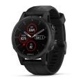 Garmin FENIX 5S PLUS SAPPHIRE чорні з чорним ремінцем