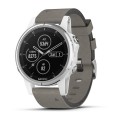 Garmin FENIX 5S PLUS SAPPHIRE White із сірим замшевим ремінцем