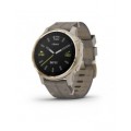 Garmin fenix 6S SAPPHIRE - Light Gold-tone with Shale Gray Leather Band