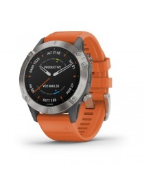 Garmin fenix 6 SAPPHIRE - Titanium with Ember Orange Band