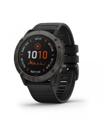 Garmin fenix 6X PRO SOLAR - Titanium Carbon Gray DLC with Black Band