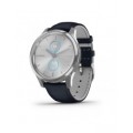 Garmin vivomove Luxe, Silver-Blue, Leather