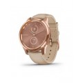 Garmin vivomove Luxe, Rose Gold-Beige, Leather