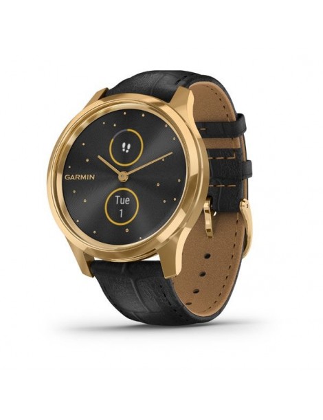 Garmin vivomove Luxe, Pure Gold-Black, Leather