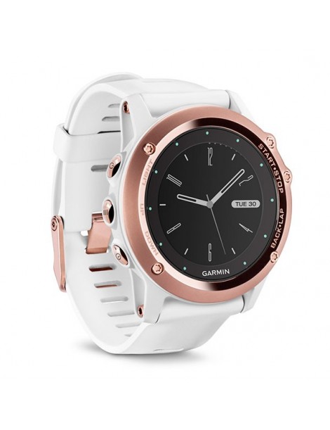 Портативний навігатор Garmin fenix® 3, Sapphire, Rose Gold tone with White Band