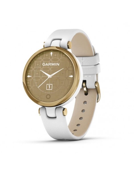 Garmin Lily - Light Gold Bezel with White Case and Italian Leather Band