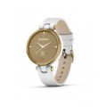 Garmin Lily - Light Gold Bezel with White Case and Italian Leather Band