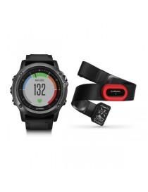 Garmin fenix 3 Sapphire HR – Gray Performer Bundle with black silicone band