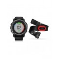 Garmin fenix 3 Sapphire HR – Gray Performer Bundle with black silicone band