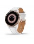 Venu 2S Rose Gold with White Leather Band