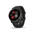 Garmin Venu 2 Plus Slate Stainless Steel Bezel with Black Case and Silicone Band