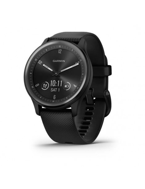 Garmin vivomove Sport Black Case and Silicone Band with Slate Accents