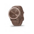 Garmin vivomove Sport Cocoa Case and Silicone Band with Peach Gold Accents