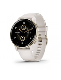 Garmin Venu 2 Plus Cream Gold Stainless Steel Bezel, Ivory Case and Silicone Band