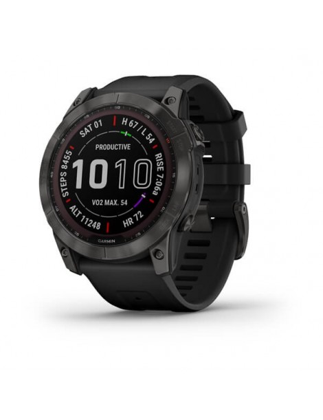 Garmin fenix 7X Sapphire Solar Carbon Gray DLC Titanium with Black Band