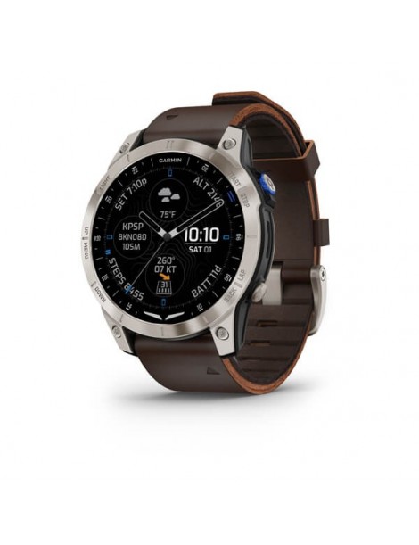 Garmin D2 Mach 1 Aviator Smartwatch with Oxford Brown Leather Band