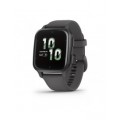 Garmin Venu Sq 2 Slate Aluminum Bezel with Shadow Gray Case and Silicone Band