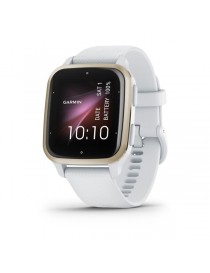 Garmin Venu Sq 2 Cream Gold Aluminum Bezel, White Case and Silicone Band