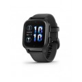 Garmin Venu Sq 2 Music Slate Aluminum Bezel, Black Case and Silicone Band