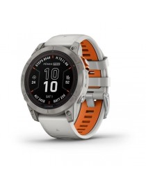 Garmin fenix 7 Pro Sapphire Solar - Titanium with Fog Gray/Ember Orange Band