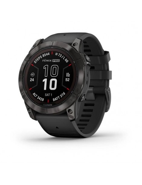 Garmin fenix 7X Pro Sapphire Solar - Carbon Gray DLC Titanium with Black Band