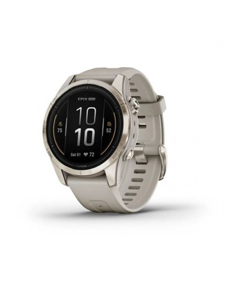 Garmin epix Pro (Gen 2) – Sapphire - 42 mm - Soft Gold with Light Sand Band