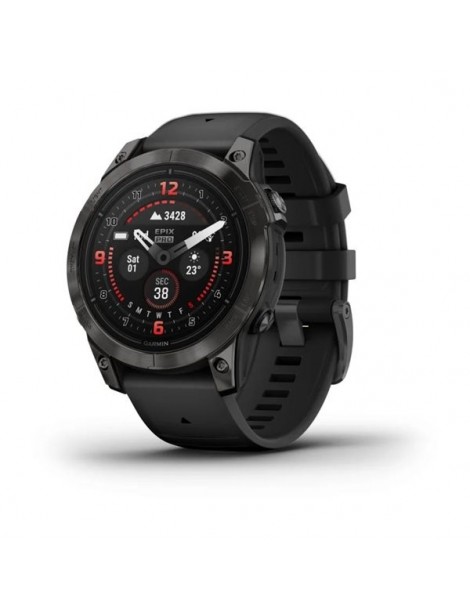 Garmin epix Pro (Gen 2) – Sapphire - 47 mm - Carbon Gray DLC Titanium with Black Band