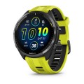 Garmin Forerunner 965 - Carbon Gray DLC Titanium Bezel with Black Case and Amp Yellow/Black Silicone Band