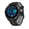 Garmin Forerunner 965 - Carbon Gray DLC Titanium Bezel with Black Case and Black/Powder Gray Silicone Band