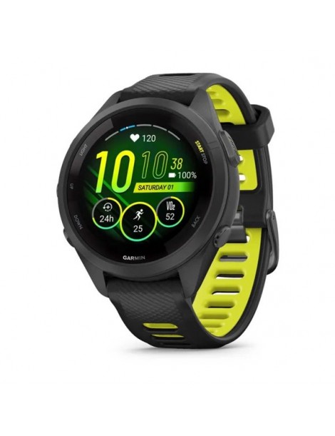 Garmin Forerunner 265S - Black Bezel and Case with Black/Amp Yellow Silicone Band