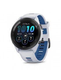 Garmin Forerunner 265 - Black Bezel with Whitestone Case and Whitestone/Tidal Blue Silicone Band