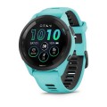 Garmin Forerunner 265 - Black Bezel with Aqua Case and Aqua/Black Silicone Band