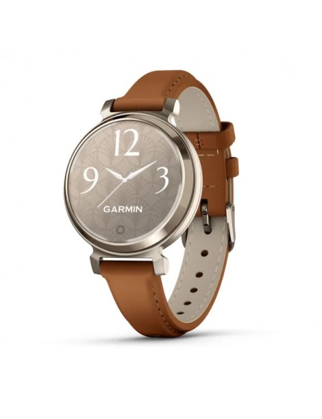 Garmin Lily 2 Classic - Cream Gold with Tan Leather Band