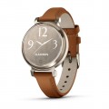 Garmin Lily 2 Classic - Cream Gold with Tan Leather Band