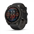 Garmin fenix 8 AMOLED (47 мм) - Sapphire, Карбоново-Сірий DLC Титан, Чорний/Гальковий Сірий Ремінець - Смарт-годинник