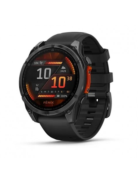 Garmin fenix 8 AMOLED (47 мм) - Карбоново-Сірий з Чорним Сіліконовим Ремінцем - Смарт-годинник