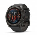 Garmin fenix 8 AMOLED (51 мм) - Sapphire, Карбоново-Сірий DLC Титан, Чорний/Гальковий Сірий Ремінець - Смарт-годинник