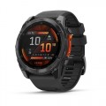 Garmin fenix 8 AMOLED (51 мм) - Сланцево-сірий з Чорним Сіліконовим Ремінцем - Смарт-годинник